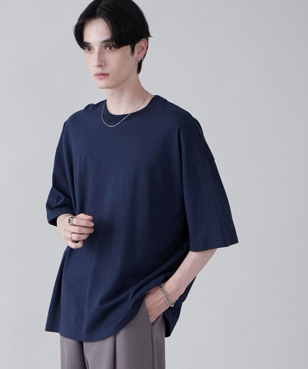 WEGO 【ユニセックス着用ITEM/綿100％/SMLXLサイズ】ビックコットンT ネイビー