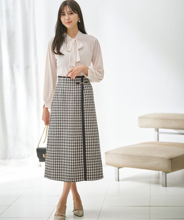 ANY SIS 【25周年記念】ビットポイントツイーディ スカート モノトーン千鳥