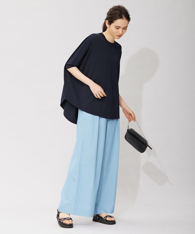 ICB 【洗える】 UnleashLite タックパンツ サックスブルー系