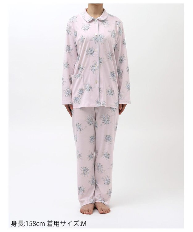 WACOAL リラックス＆スリープ  長袖 長ズボン パジャマ 綿100%(本体) WDX540 /ワコール ピンク