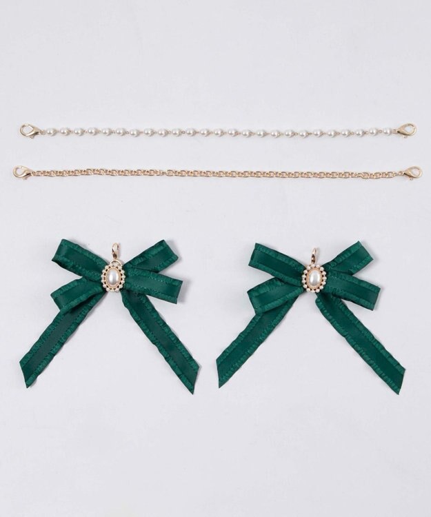 WEGO 【痛バ＆推し活グッズ】きらめきDIYパールリボンセットL ダークグリーン