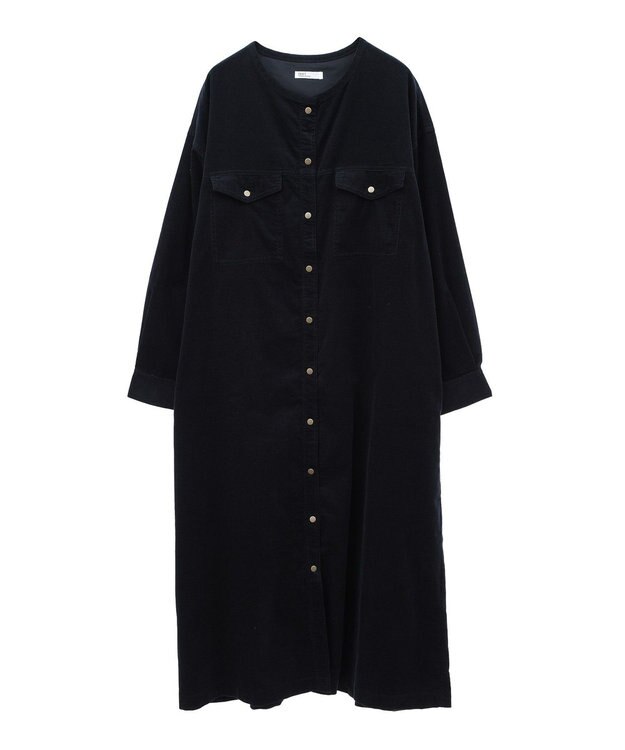 CRAFT STANDARD BOUTIQUE コーデュロイシャツワンピース Black