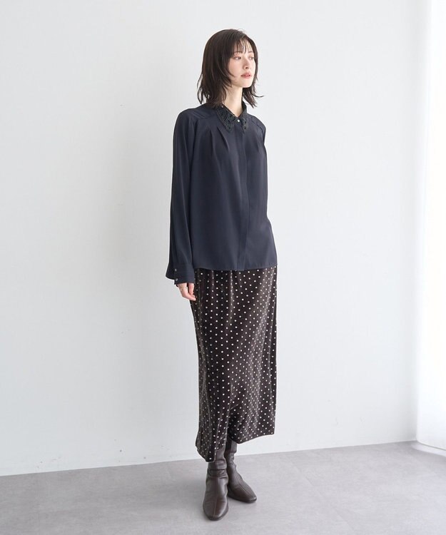 YECCA VECCA 2wayレース襟ブラウス Off White