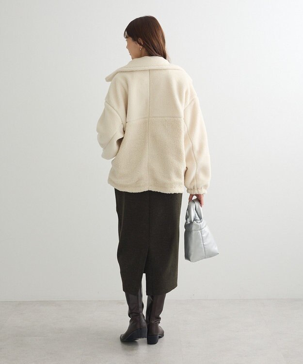 Green Parks リバーシブルコンビボアブルゾン Ecru