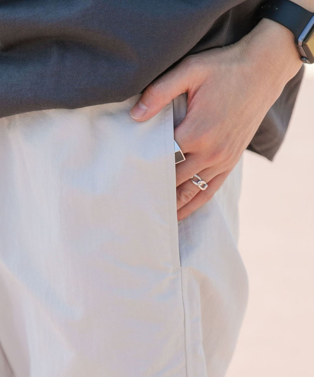 WEGO ナイロンイージーパンツ ライトグレー