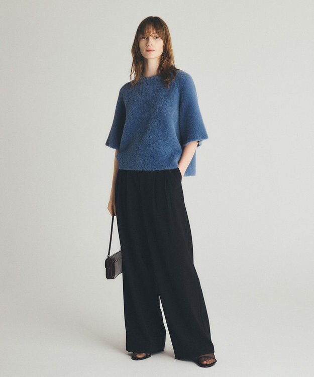 UNFILO L ナイロンシャギー  ハーフスリーブ プルオーバー [NEW]ブルー