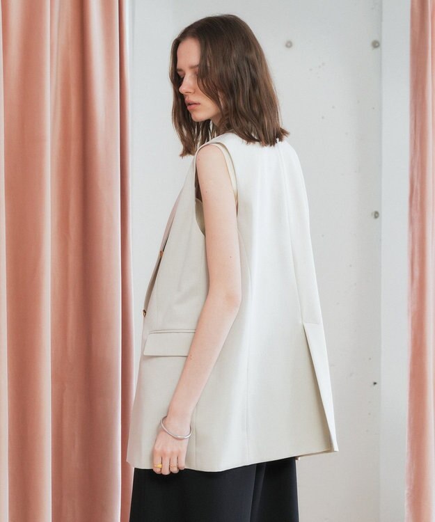 YECCA VECCA ドライタッチ金釦テーラードジレ Light Beige