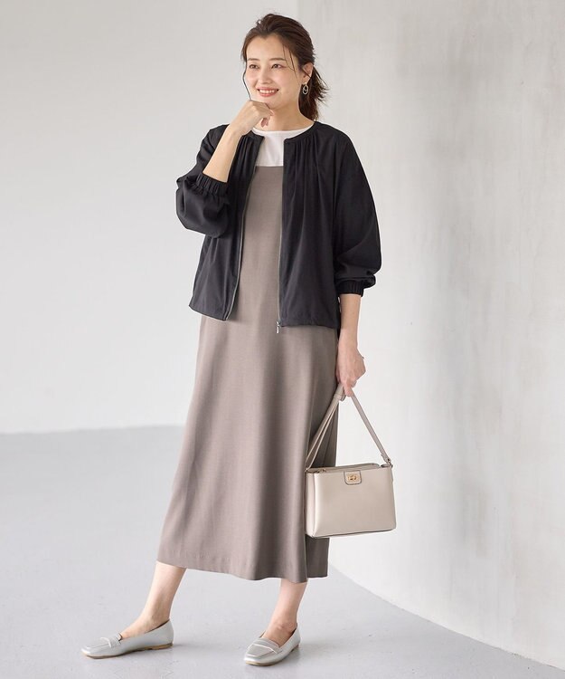 ANY 【洗濯機可能/接触冷感/UVケア/イージーケア】清涼リラックスブルゾン ブラック