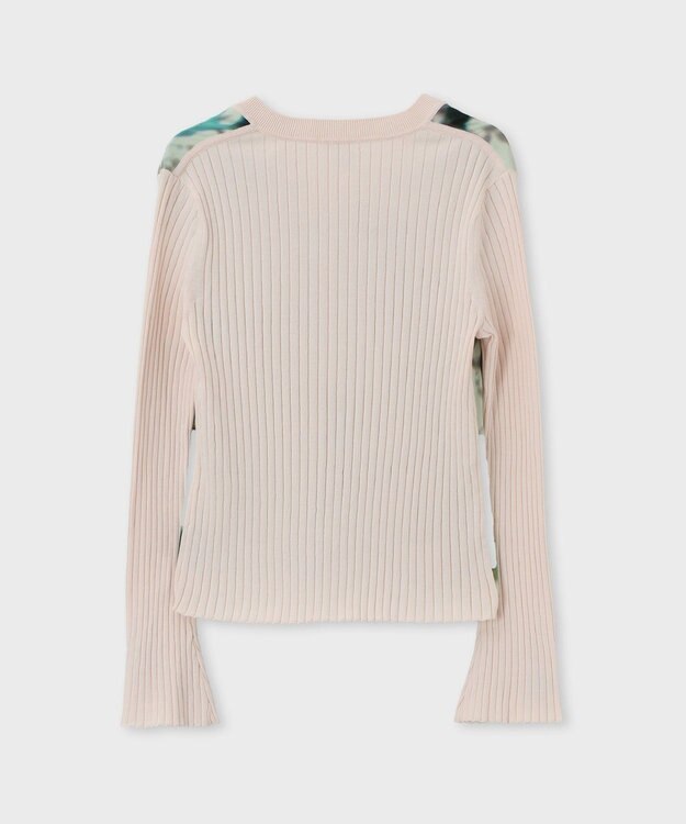 Paul Smith 【洗える】Lens Blur Botanical コンビ ニット ライトピンク