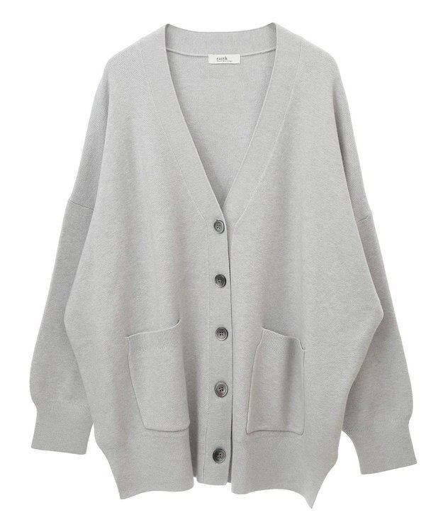 earth music&ecology やわらかタッチカーディガン Gray Mixture