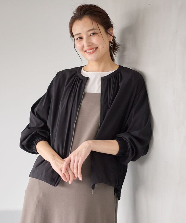 ANY 【洗濯機可能/接触冷感/UVケア/イージーケア】清涼リラックスブルゾン ブラック