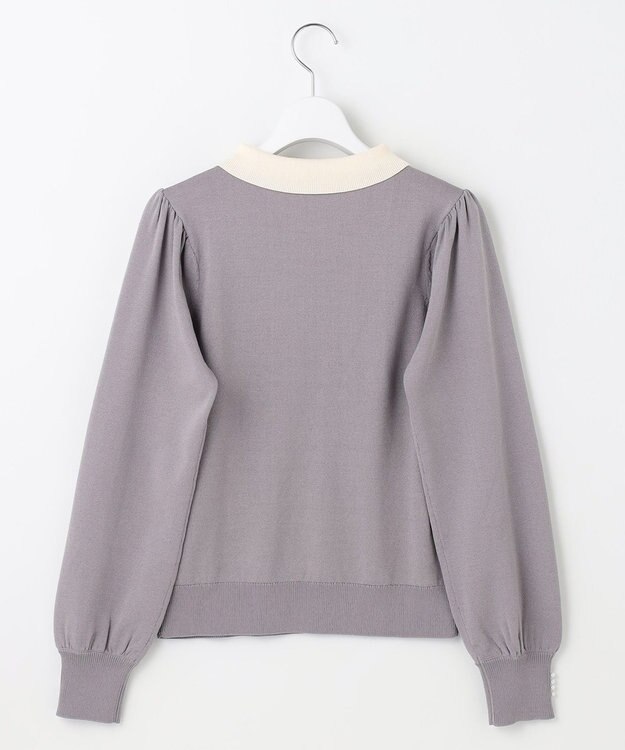 Feroux 【洗える】襟付きニット プルオーバー ライトグレー系