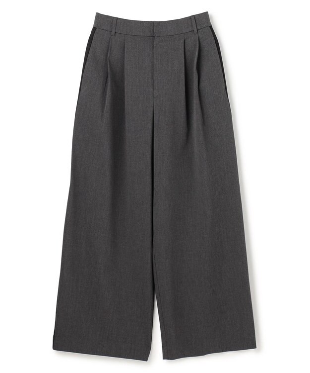 UNFILO L 【セットアップ着用可】マイビューティ 側章ワイドパンツ チャコール