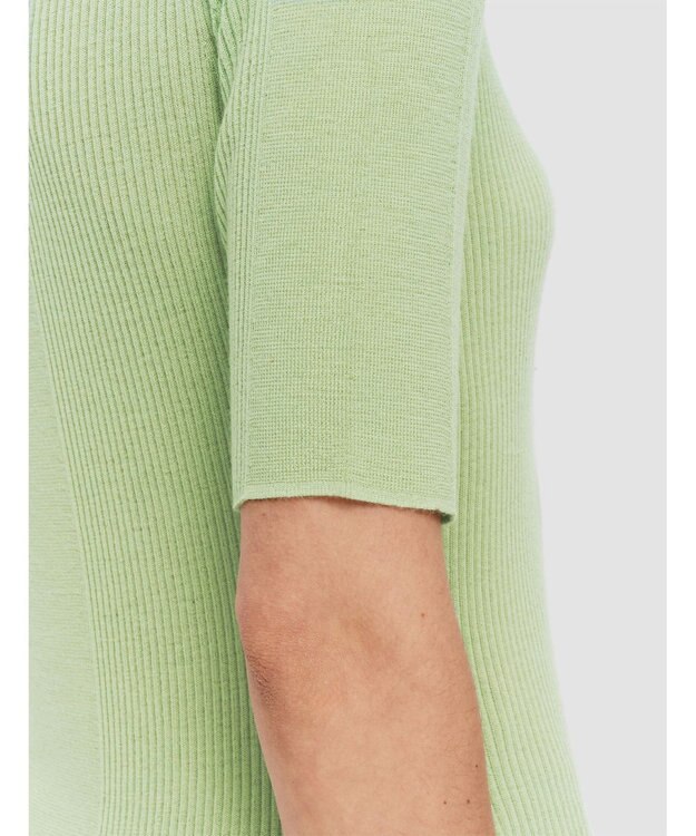 JOSEPH 【洗える】ファインリブメリノ　ショートスリーブニット Matcha