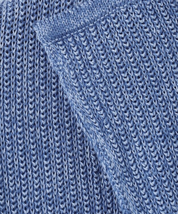 JOSEPH ABBOUD 【洗える】ストローヤーン ニット ジャケット サックスブルー系