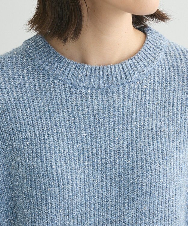 Green Parks ・Ｐｅｔｉｔ　Ｆｌｅｕｒ　ラメ＆スパンコールニット Blue