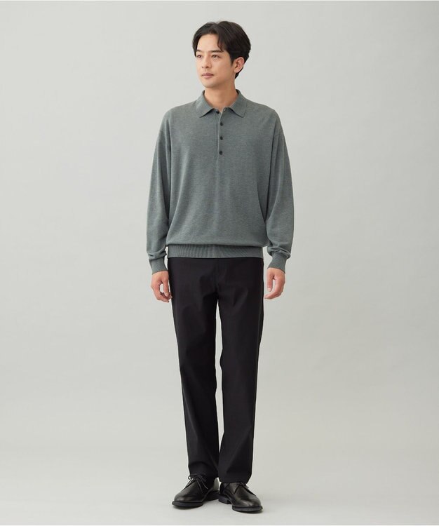 UNFILO MENS COTTON TOUCH 機能美パンツ ストレート ブラック