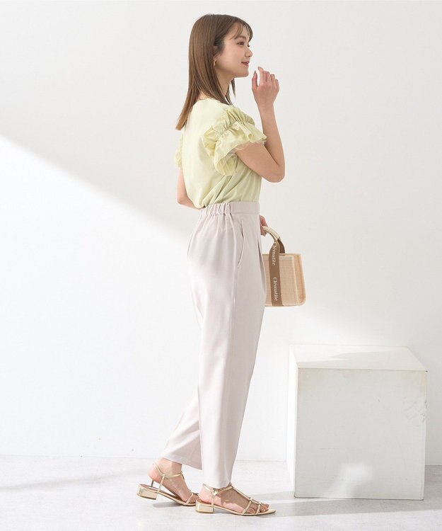 earth music&ecology 接触冷感テーパードパンツ Light Beige