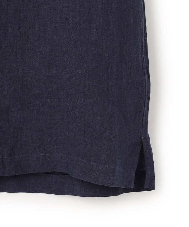 J.PRESS MEN 【LIBECO】リネンオープンカラー シャツ ネイビー系