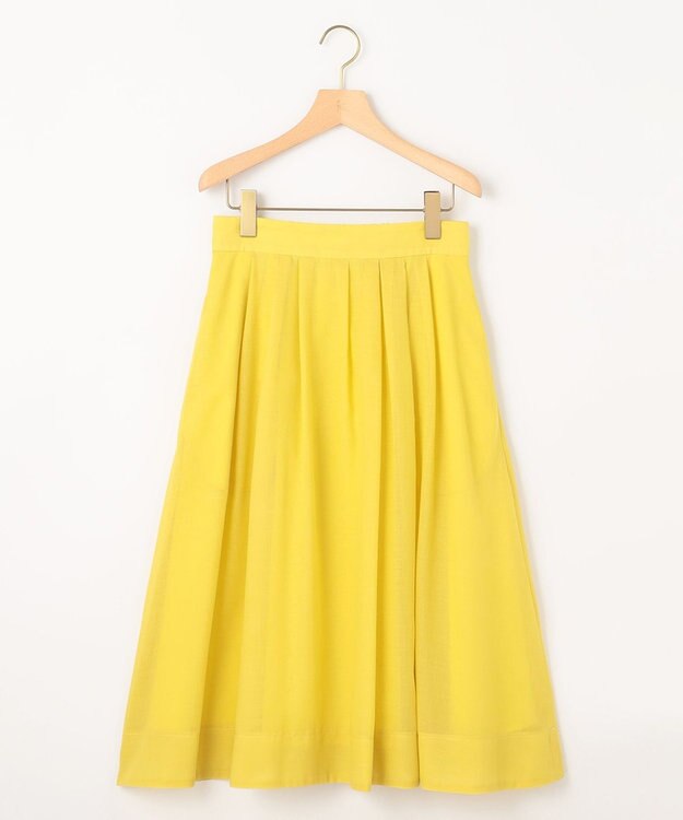 組曲 L 【洗える・シワになりにくい】カラーボイル シアーフレアスカート イエロー系