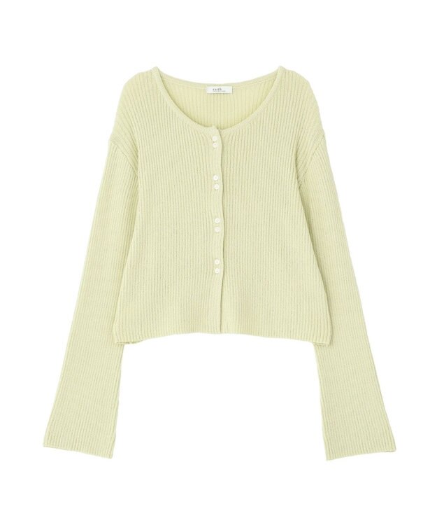 earth music&ecology 【予約】リブクロップドカーディガン ミント