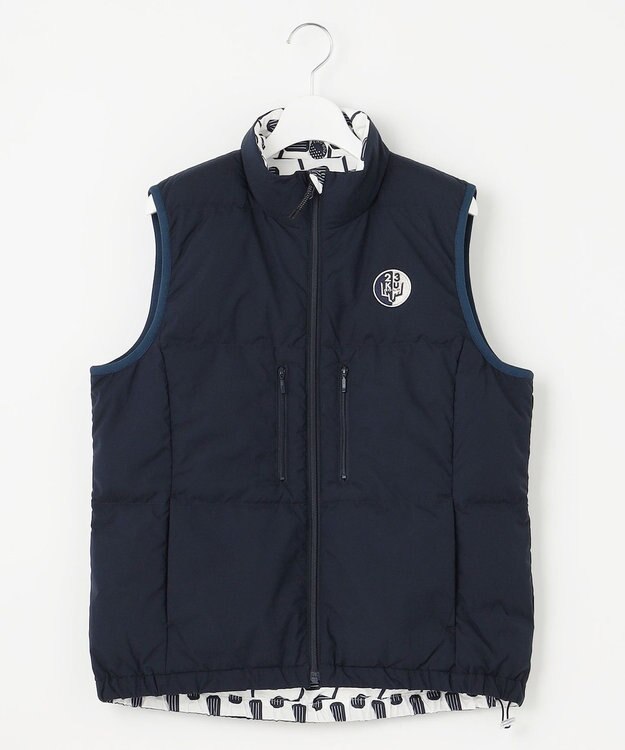 23区GOLF 【WOMEN】【撥水・ストレッチ】リバーシブル ダウンベスト ネイビー系