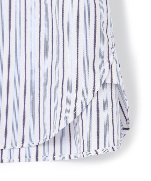 J.PRESS YORK STREET 【UNISEX】バンドカラー　ストライプシャツ ホワイト系1