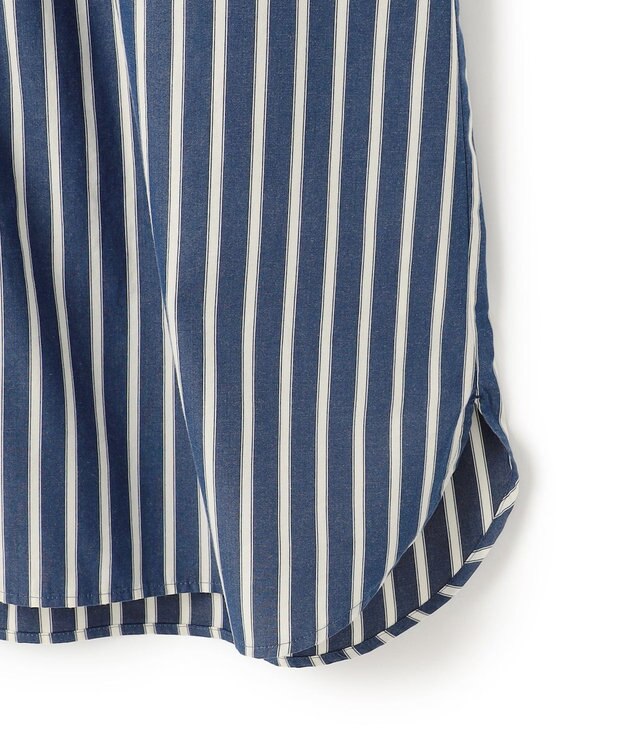 J.PRESS YORK STREET 【WOMEN】ワンウォッシュ ストライプ シャツワンピース ネイビー系1