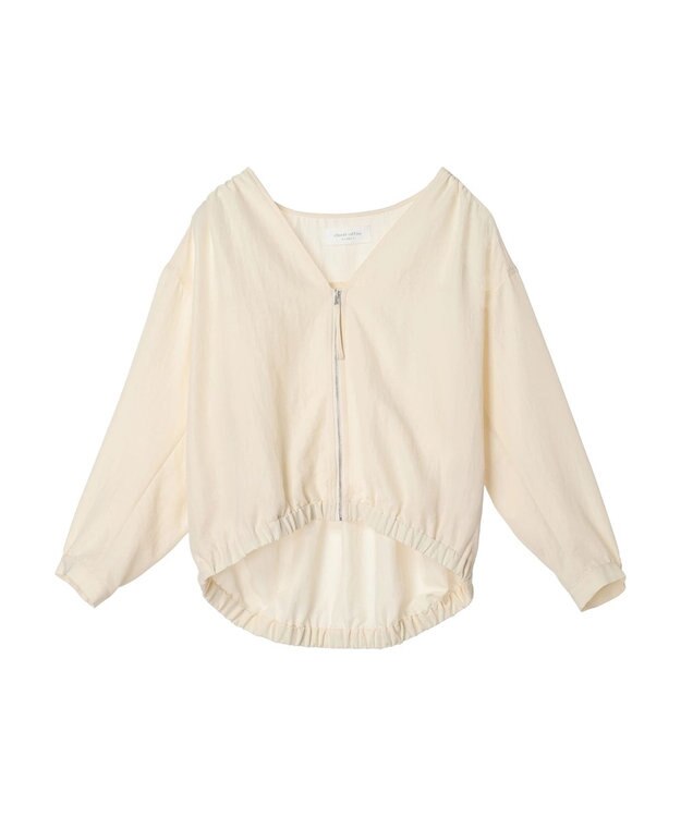 Green Parks イージーケア　Ｖネックブルゾン Ecru