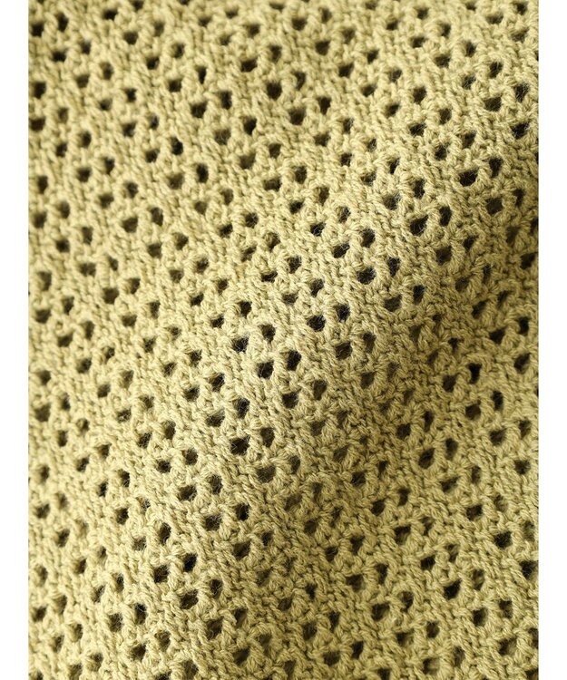 Green Parks 裾フリンジメッシュニットプルオーバー Green