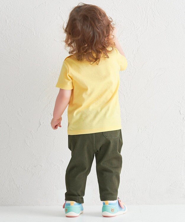 MIKI HOUSE HOT BISCUITS 【80-120cm】カラフルビーンズ フェイスプリント 半袖Tシャツ 黄