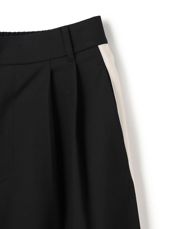 UNFILO L 【セットアップ着用可】マイビューティ 側章ワイドパンツ ブラック