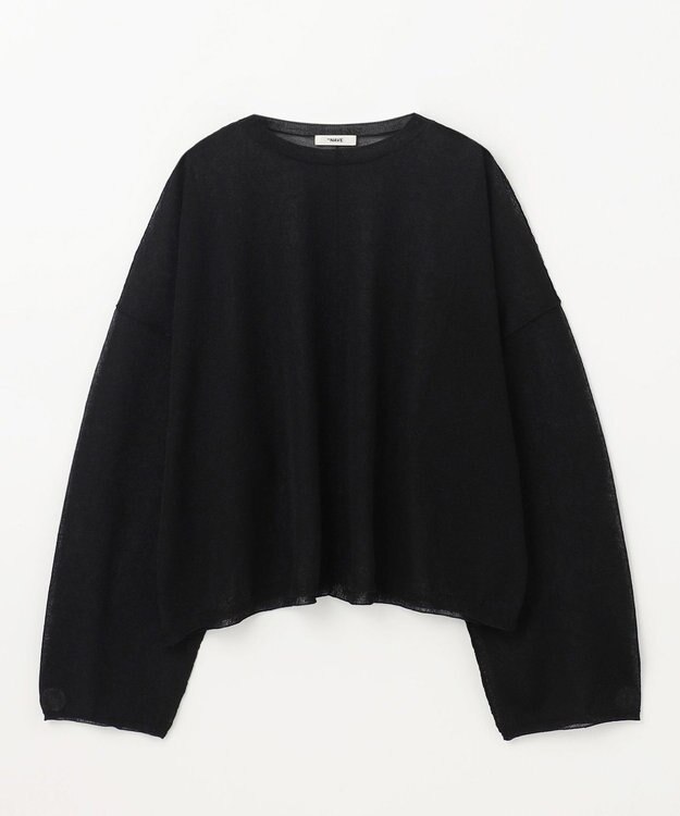 NAVE 【ReNAVE・洗える】シアーニット ロングスリーブ ブラック系