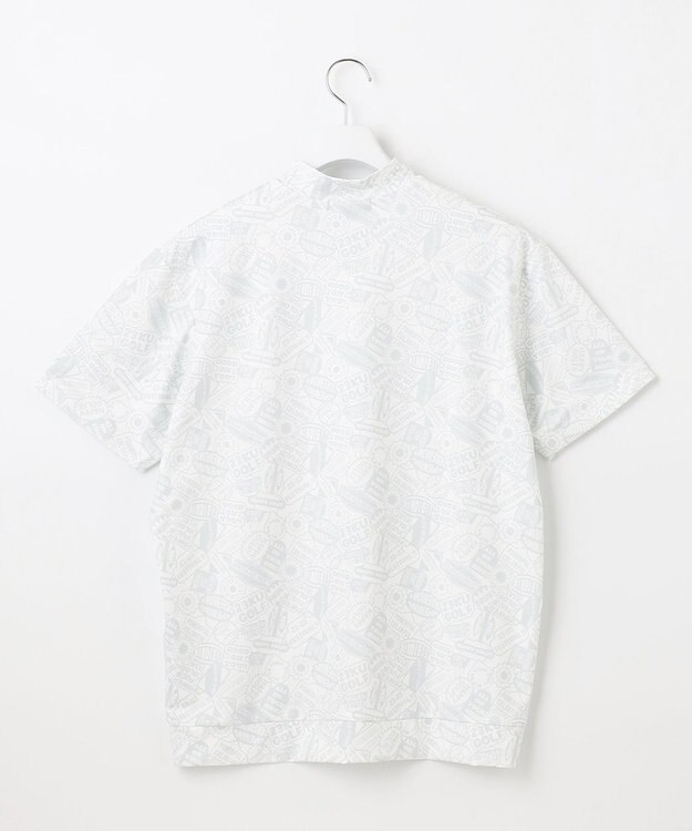 23区GOLF 【MEN】【吸水速乾・UVケア】ステッカープリント モックネックシャツ ホワイト系4