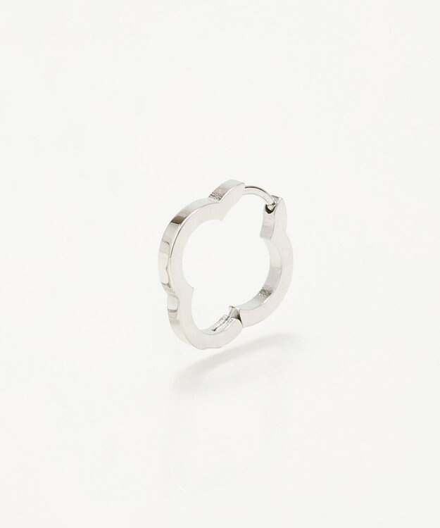 Phoebe 【金属アレルギー対応】フラワーワンタッチフープピアス　シルバー/サージカルステンレス（片耳） シルバー