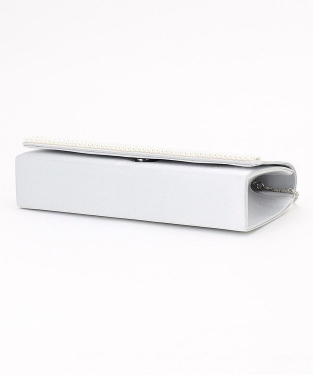 ANY SIS 【2WAY】パール調ラインクラッチ バッグ ライトグレー