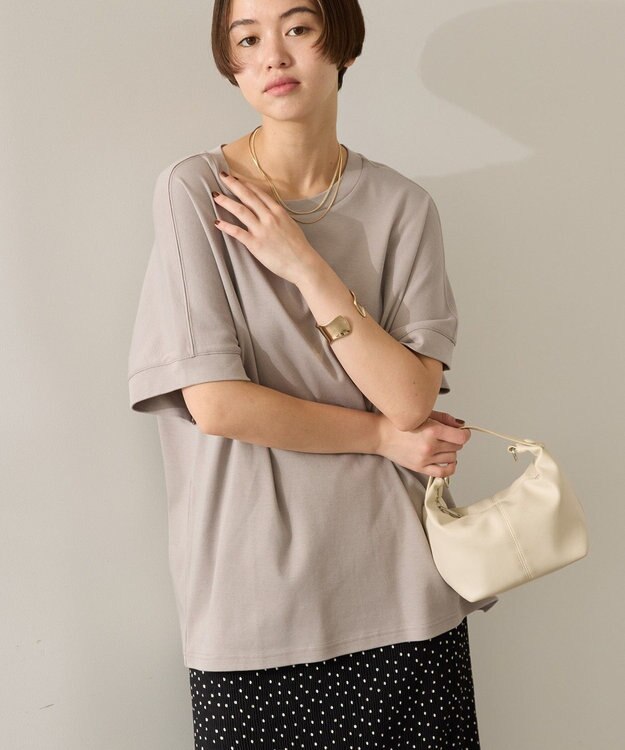 AMERICAN HOLIC 【接触冷感】スムースフレンチスリーブプルオーバー Gray Beige