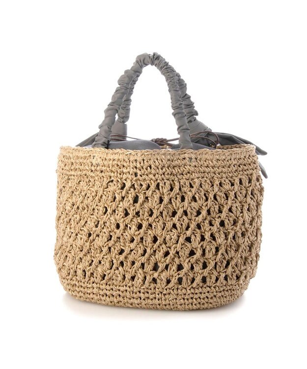 UNBILLION カシュカシュ cachecache / 下がりリボン柄編みトート GY