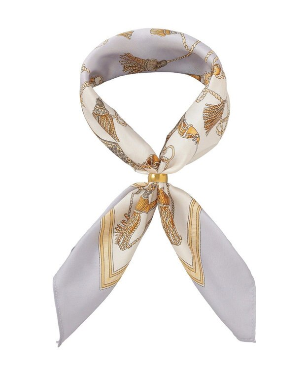 Green Parks リングＳＥＴタッセル柄スカーフ Light Gray