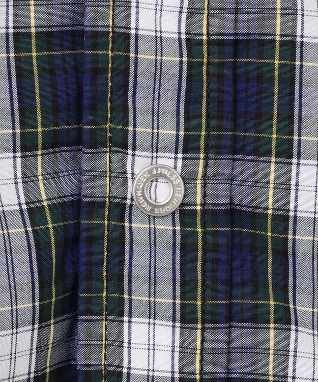 J.PRESS MEN マルチチェック×ナイロンタフタワッシャー リバーシブルシャツ ダークグリーン系3