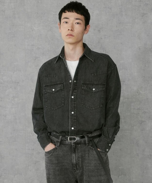 WEGO デニムウエスタンシャツ（LS） デニムブラックソノタ