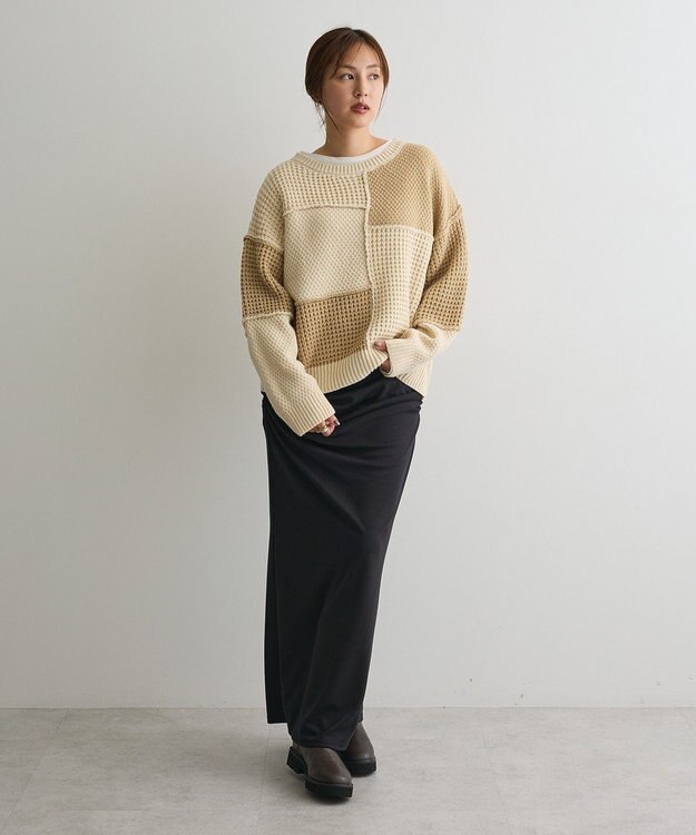 CRAFT STANDARD BOUTIQUE パッチワークニットプルオーバー Ivory