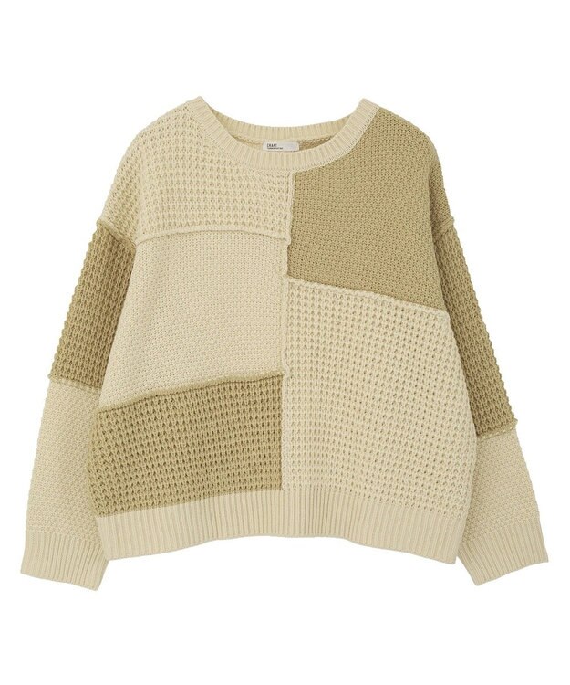 CRAFT STANDARD BOUTIQUE パッチワークニットプルオーバー Ivory