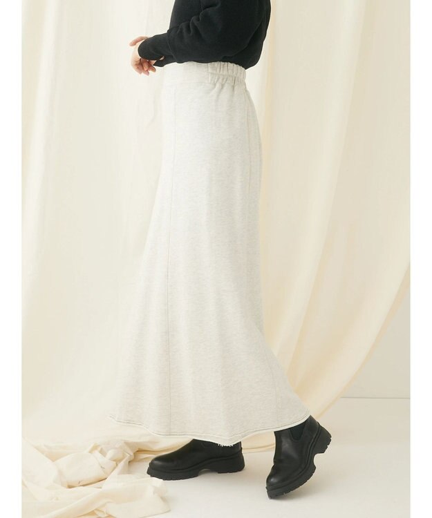 CRAFT STANDARD BOUTIQUE カットオフＡライン裏毛スカート Oatmeal
