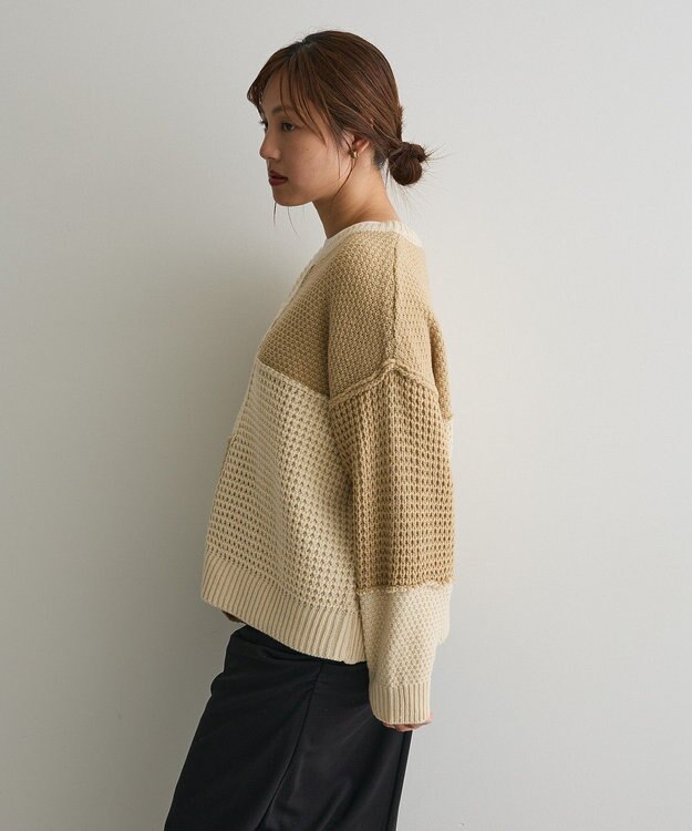 CRAFT STANDARD BOUTIQUE パッチワークニットプルオーバー Ivory