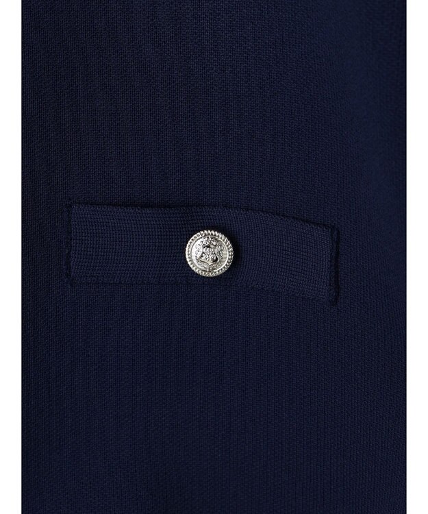 Green Parks ゴールド釦ボックス型カーディガン Navy