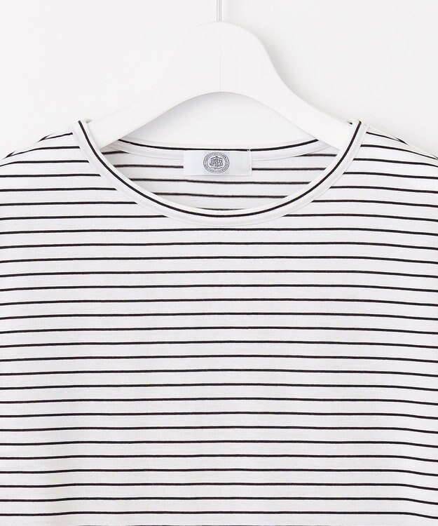 J.PRESS LADIES 【吸水速乾】ベーシックジャージー ボーダー カットソー ホワイト系1