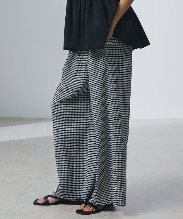 uncrave 【ご好評につき追加生産】ギンガムチェック ワイドパンツ ブラック×ホワイト