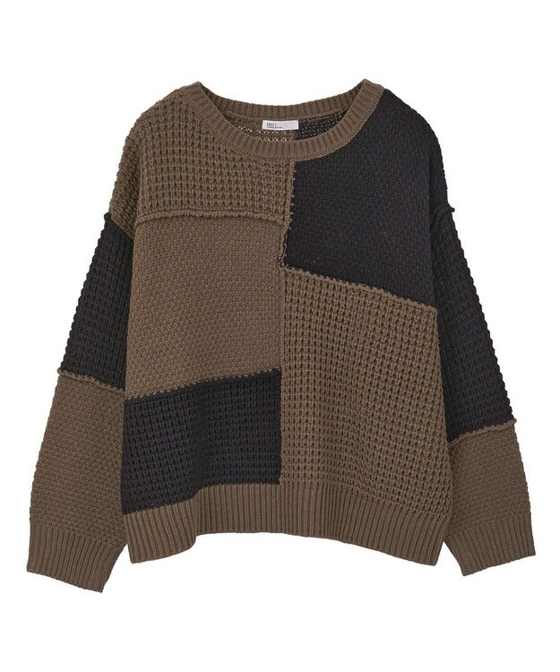 CRAFT STANDARD BOUTIQUE パッチワークニットプルオーバー Brown