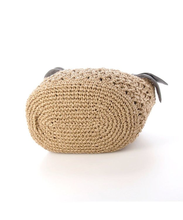 UNBILLION カシュカシュ cachecache / 下がりリボン柄編みトート GY